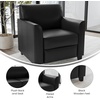 image:imageFlash Furniture Hercules Diplomat Series LeatherSoft Upholstered Side Reception Chair Lobby Chair with Cushions and Flared Arms BlackBlack
