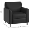 image:imageFlash Furniture Hercules Diplomat Series LeatherSoft Upholstered Side Reception Chair Lobby Chair with Cushions and Flared Arms BlackBlackChrome Legs