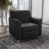 image:imageFlash Furniture Hercules Diplomat Series LeatherSoft Upholstered Side Reception Chair Lobby Chair with Cushions and Flared Arms BlackBlackChrome Legs