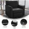 image:imageFlash Furniture Hercules Diplomat Series LeatherSoft Upholstered Side Reception Chair Lobby Chair with Cushions and Flared Arms BlackBlackChrome Legs