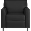 image:imageFlash Furniture Hercules Diplomat Series LeatherSoft Upholstered Side Reception Chair Lobby Chair with Cushions and Flared Arms BlackBlackChrome Legs
