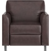 image:imageFlash Furniture Hercules Diplomat Series LeatherSoft Upholstered Side Reception Chair Lobby Chair with Cushions and Flared Arms BlackBrownChrome Legs