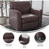 image:imageFlash Furniture Hercules Diplomat Series LeatherSoft Upholstered Side Reception Chair Lobby Chair with Cushions and Flared Arms BlackBrownChrome Legs