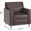 image:imageFlash Furniture Hercules Diplomat Series LeatherSoft Upholstered Side Reception Chair Lobby Chair with Cushions and Flared Arms BlackBrownChrome Legs