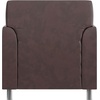 image:imageFlash Furniture Hercules Diplomat Series LeatherSoft Upholstered Side Reception Chair Lobby Chair with Cushions and Flared Arms BlackBrownChrome Legs