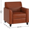 image:imageFlash Furniture Hercules Diplomat Series LeatherSoft Upholstered Side Reception Chair Lobby Chair with Cushions and Flared Arms BlackCognac