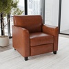 image:imageFlash Furniture Hercules Diplomat Series LeatherSoft Upholstered Side Reception Chair Lobby Chair with Cushions and Flared Arms BlackCognac