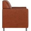 image:imageFlash Furniture Hercules Diplomat Series LeatherSoft Upholstered Side Reception Chair Lobby Chair with Cushions and Flared Arms BlackCognacChrome Legs