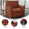 image:imageFlash Furniture Hercules Diplomat Series LeatherSoft Upholstered Side Reception Chair Lobby Chair with Cushions and Flared Arms BlackCognacChrome Legs
