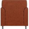 image:imageFlash Furniture Hercules Diplomat Series LeatherSoft Upholstered Side Reception Chair Lobby Chair with Cushions and Flared Arms BlackCognacChrome Legs