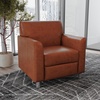 image:imageFlash Furniture Hercules Diplomat Series LeatherSoft Upholstered Side Reception Chair Lobby Chair with Cushions and Flared Arms BlackCognacChrome Legs
