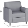 image:imageFlash Furniture Hercules Diplomat Series LeatherSoft Upholstered Side Reception Chair Lobby Chair with Cushions and Flared Arms BlackGrayChrome Legs