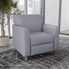 image:imageFlash Furniture Hercules Diplomat Series LeatherSoft Upholstered Side Reception Chair Lobby Chair with Cushions and Flared Arms BlackGrayChrome Legs
