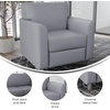 image:imageFlash Furniture Hercules Diplomat Series LeatherSoft Upholstered Side Reception Chair Lobby Chair with Cushions and Flared Arms BlackGrayChrome Legs