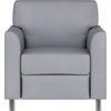 image:imageFlash Furniture Hercules Diplomat Series LeatherSoft Upholstered Side Reception Chair Lobby Chair with Cushions and Flared Arms BlackGrayChrome Legs