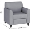 image:imageFlash Furniture Hercules Diplomat Series LeatherSoft Upholstered Side Reception Chair Lobby Chair with Cushions and Flared Arms BlackGrey
