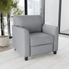 image:imageFlash Furniture Hercules Diplomat Series LeatherSoft Upholstered Side Reception Chair Lobby Chair with Cushions and Flared Arms BlackGrey