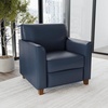 image:imageFlash Furniture Hercules Diplomat Series LeatherSoft Upholstered Side Reception Chair Lobby Chair with Cushions and Flared Arms BlackNavy