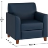 image:imageFlash Furniture Hercules Diplomat Series LeatherSoft Upholstered Side Reception Chair Lobby Chair with Cushions and Flared Arms BlackNavy