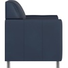image:imageFlash Furniture Hercules Diplomat Series LeatherSoft Upholstered Side Reception Chair Lobby Chair with Cushions and Flared Arms BlackNavyChrome Legs