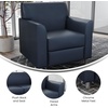 image:imageFlash Furniture Hercules Diplomat Series LeatherSoft Upholstered Side Reception Chair Lobby Chair with Cushions and Flared Arms BlackNavyChrome Legs