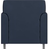image:imageFlash Furniture Hercules Diplomat Series LeatherSoft Upholstered Side Reception Chair Lobby Chair with Cushions and Flared Arms BlackNavyChrome Legs
