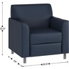 image:imageFlash Furniture Hercules Diplomat Series LeatherSoft Upholstered Side Reception Chair Lobby Chair with Cushions and Flared Arms BlackNavyChrome Legs