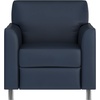 image:imageFlash Furniture Hercules Diplomat Series LeatherSoft Upholstered Side Reception Chair Lobby Chair with Cushions and Flared Arms BlackNavyChrome Legs
