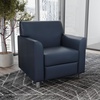 image:imageFlash Furniture Hercules Diplomat Series LeatherSoft Upholstered Side Reception Chair Lobby Chair with Cushions and Flared Arms BlackNavyChrome Legs