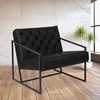 image:imageFlash Furniture Hercules Madison Series Bomber Jacket LeatherSoft Tufted Lounge Chair Tufted Retro Accent Chair for Living Room or Office BrownBlackBlack