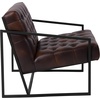image:imageFlash Furniture Hercules Madison Series Bomber Jacket LeatherSoft Tufted Lounge Chair Tufted Retro Accent Chair for Living Room or Office BrownBlackBomber Jacket