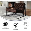 image:imageFlash Furniture Hercules Madison Series Bomber Jacket LeatherSoft Tufted Lounge Chair Tufted Retro Accent Chair for Living Room or Office BrownBlackBomber Jacket