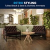 image:imageFlash Furniture Hercules Madison Series Bomber Jacket LeatherSoft Tufted Lounge Chair Tufted Retro Accent Chair for Living Room or Office BrownBlackBomber Jacket