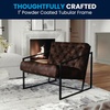 image:imageFlash Furniture Hercules Madison Series Bomber Jacket LeatherSoft Tufted Lounge Chair Tufted Retro Accent Chair for Living Room or Office BrownBlackBomber Jacket