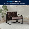 image:imageFlash Furniture Hercules Madison Series Bomber Jacket LeatherSoft Tufted Lounge Chair Tufted Retro Accent Chair for Living Room or Office BrownBlackBomber Jacket