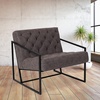 image:imageFlash Furniture Hercules Madison Series Bomber Jacket LeatherSoft Tufted Lounge Chair Tufted Retro Accent Chair for Living Room or Office BrownBlackRetro Gray