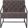image:imageFlash Furniture Hercules Madison Series Bomber Jacket LeatherSoft Tufted Lounge Chair Tufted Retro Accent Chair for Living Room or Office BrownBlackRetro Gray