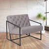 image:imageFlash Furniture Hercules Madison Series Bomber Jacket LeatherSoft Tufted Lounge Chair Tufted Retro Accent Chair for Living Room or Office BrownBlackRetro Light Gray