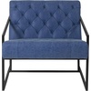 image:imageFlash Furniture Hercules Madison Series Bomber Jacket LeatherSoft Tufted Lounge Chair Tufted Retro Accent Chair for Living Room or Office BrownBlackRetro Blue