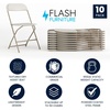 image:imageFlash Furniture Hercules Series Plastic Folding Chair Brown  10 Pack 650LB Weight Capacity Comfortable Event ChairLightweight Folding ChairBeige