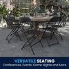 image:imageFlash Furniture Hercules Series Plastic Folding Chair Brown  10 Pack 650LB Weight Capacity Comfortable Event ChairLightweight Folding ChairBlack