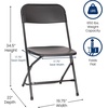 image:imageFlash Furniture Hercules Series Plastic Folding Chair Brown  10 Pack 650LB Weight Capacity Comfortable Event ChairLightweight Folding ChairBlack
