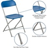 image:imageFlash Furniture Hercules Series Plastic Folding Chair Brown  10 Pack 650LB Weight Capacity Comfortable Event ChairLightweight Folding ChairBlue