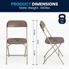 image:imageFlash Furniture Hercules Series Plastic Folding Chair Brown  10 Pack 650LB Weight Capacity Comfortable Event ChairLightweight Folding ChairBrown