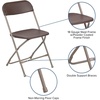 image:imageFlash Furniture Hercules Series Plastic Folding Chair Brown  10 Pack 650LB Weight Capacity Comfortable Event ChairLightweight Folding ChairBrown
