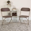 image:imageFlash Furniture Hercules Series Plastic Folding Chair Brown  10 Pack 650LB Weight Capacity Comfortable Event ChairLightweight Folding ChairBrown