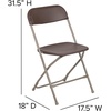 image:imageFlash Furniture Hercules Series Plastic Folding Chair Brown  10 Pack 650LB Weight Capacity Comfortable Event ChairLightweight Folding ChairBrown