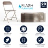 image:imageFlash Furniture Hercules Series Plastic Folding Chair Brown  10 Pack 650LB Weight Capacity Comfortable Event ChairLightweight Folding ChairBrown