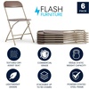image:imageFlash Furniture Hercules Series Plastic Folding Chair Brown  10 Pack 650LB Weight Capacity Comfortable Event ChairLightweight Folding ChairBrown