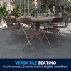 image:imageFlash Furniture Hercules Series Plastic Folding Chair Brown  10 Pack 650LB Weight Capacity Comfortable Event ChairLightweight Folding ChairBrown